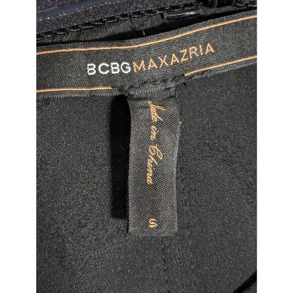 BCBGMAXAZRIA! PURE SILK BLACK, CREAM RUFFLED, TIERED MINI DRESS, CRINKLED! SZ S - Picture 7 of 10